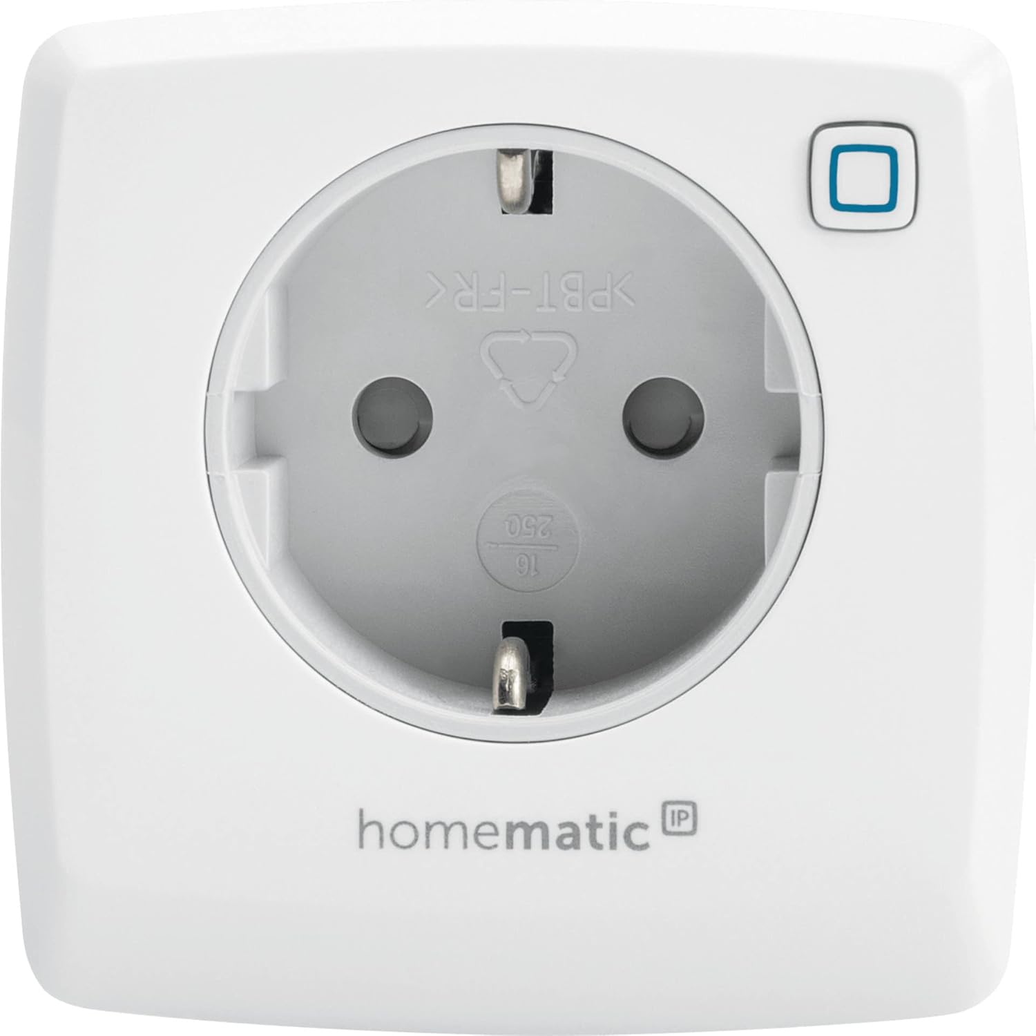 Homematic IP Smart Home 157337A0 - Enchufe de medición de conmutación, toma de corriente digital, control mediante aplicación, Alexa y Google Assistant, ahorro de energía