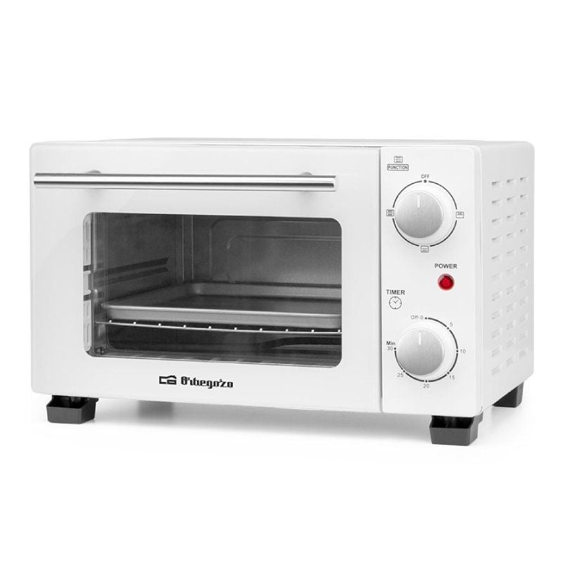 Horno de Sobremesa Orbegozo HO 975 10L Blanco Temporizador Doble Cristal