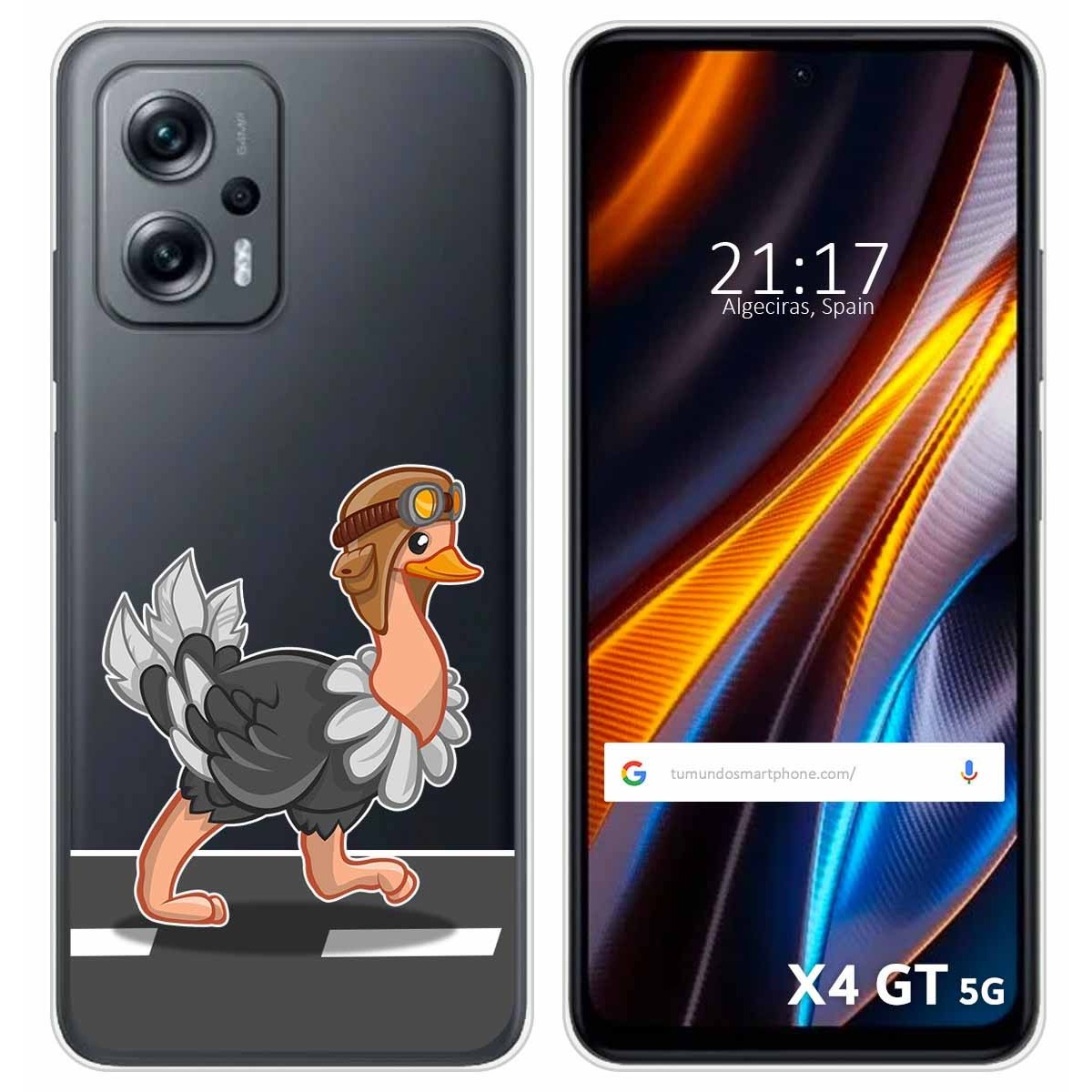 Funda Silicona Transparente para Xiaomi Poco X4 GT 5G diseño Avestruz Dibujos