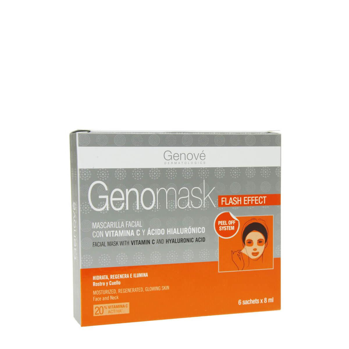 Genomask flash effect mascarilla facial con vitamina c 6 unidades
