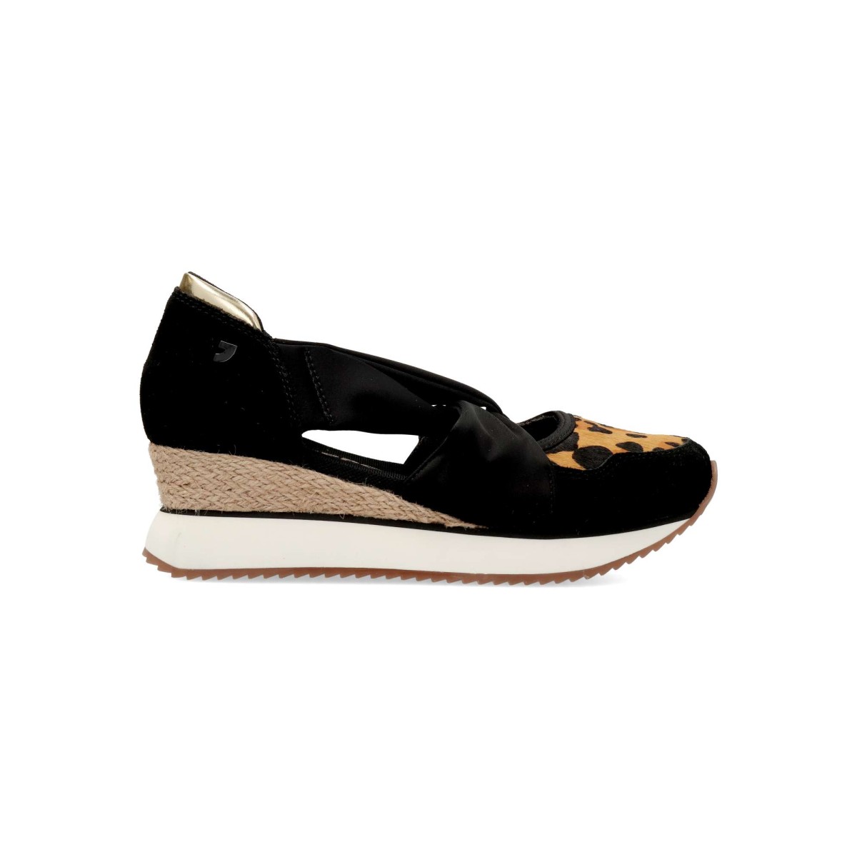 Gioseppo - Sandalias sneakers Gapan para mujer con cuña forrada en yute, plantilla acolchada y estampado leopardo, 5 cm de altura