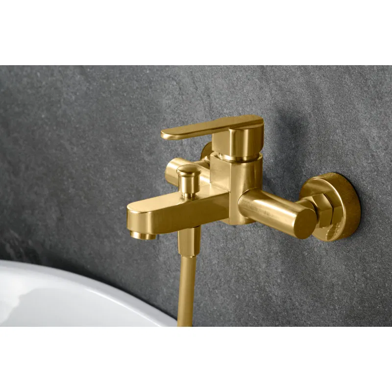 Imex Roma BDR001-4OC grifería monomando para bañera y ducha de latón con acabado en oro cepillado
