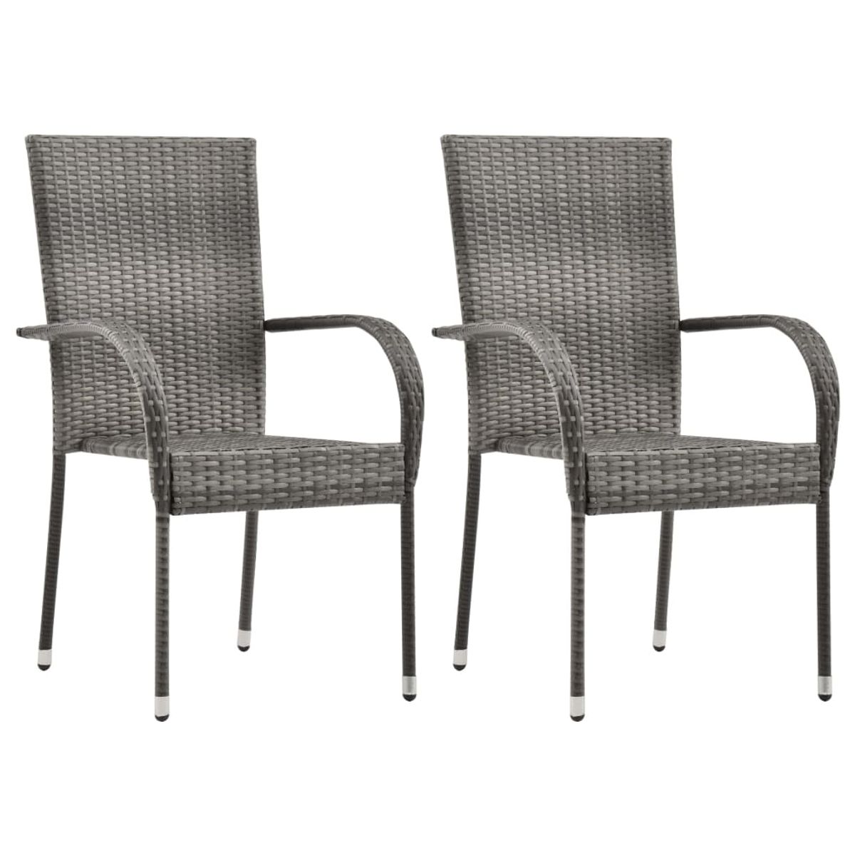 Conjunto de jardín VidaXL 2 sillas+1 mesa tapa vidrio