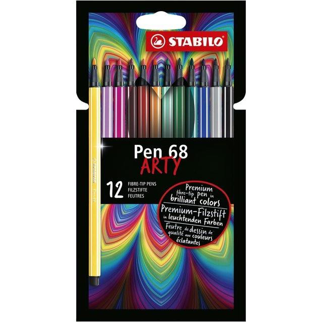 STABILO ROTULADOR STABILO PEN 68 ARTY 12 COLORES SURTIDOS ARTY 10x106x205 Cms.