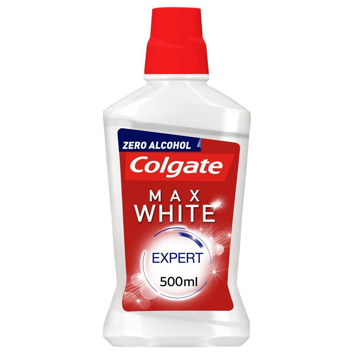 Colgate - Enjuague bucal blanqueador Colgate Max White Expert, dientes blancos 500ml