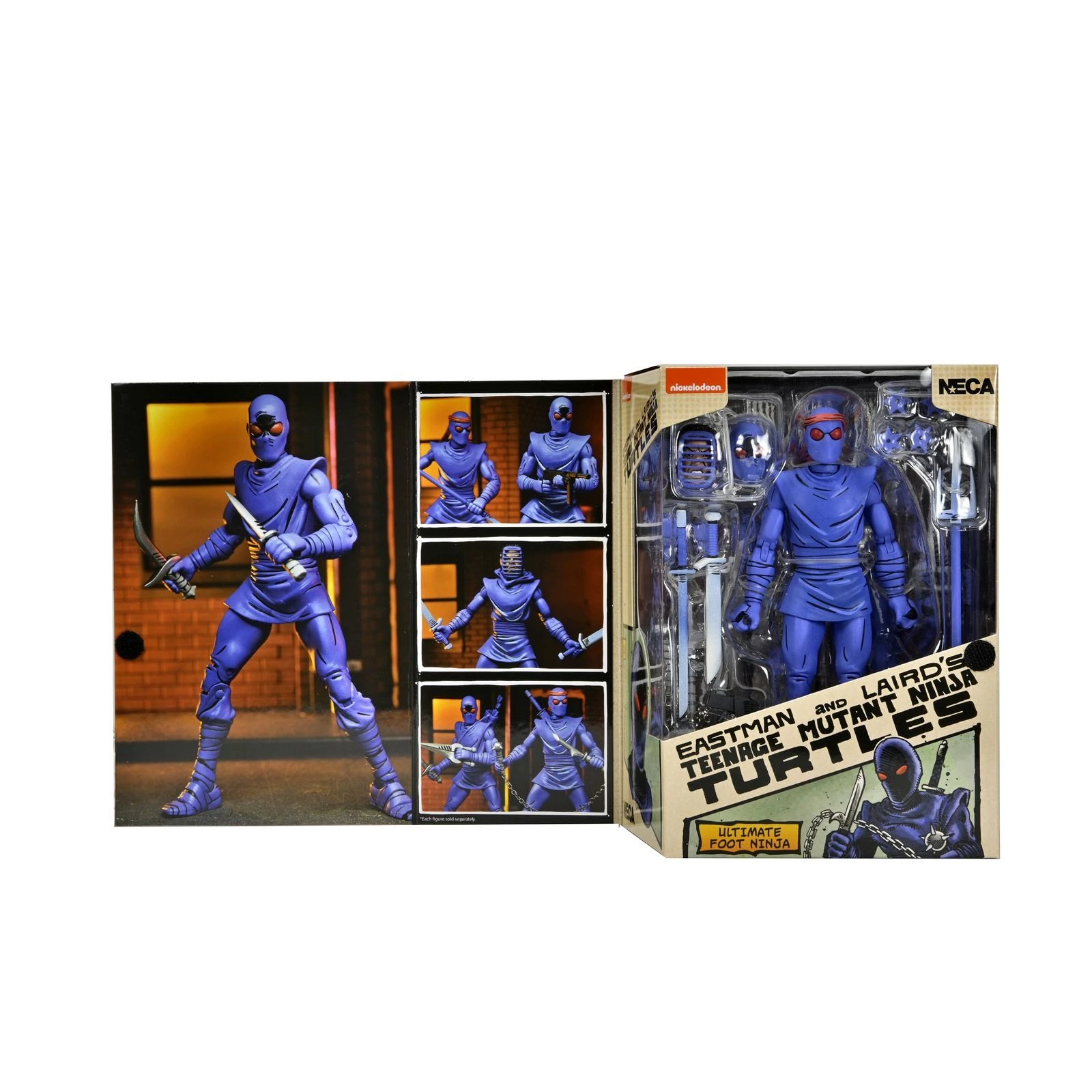 NECA - Figura de acción Tortugas Ninja Ultimate Foot Ninja de Mirage Comics, altamente detallada y articulada para coleccionistas, empaque temático incluido