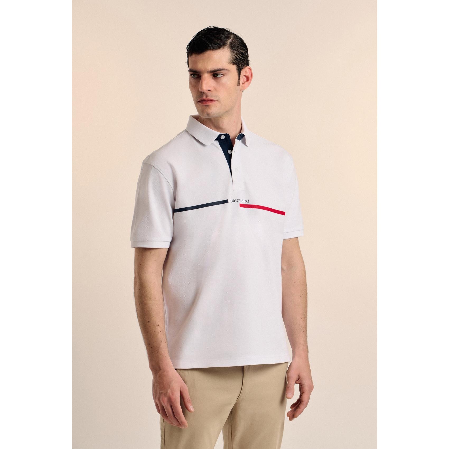Polo Valecuatro clásico bandera blanco