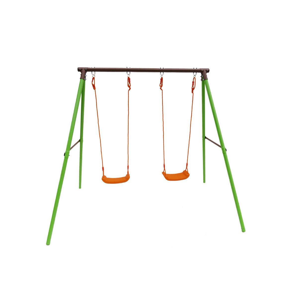 Habitat y Jardin - Parque infantil de acero Polo - 2 soportes - 1.95m