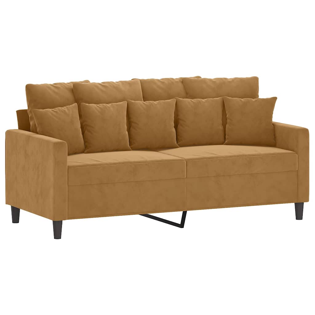 vidaXL Sofá de 2 plazas terciopelo marrón 140 cm