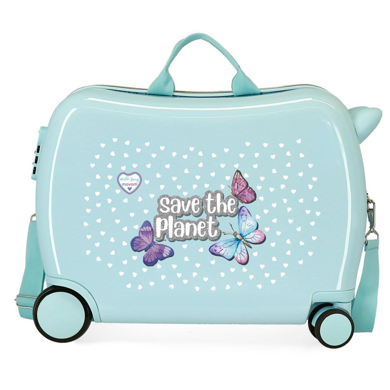 Maleta Infantil Movom Save the planet turquesa 38x50x20cm