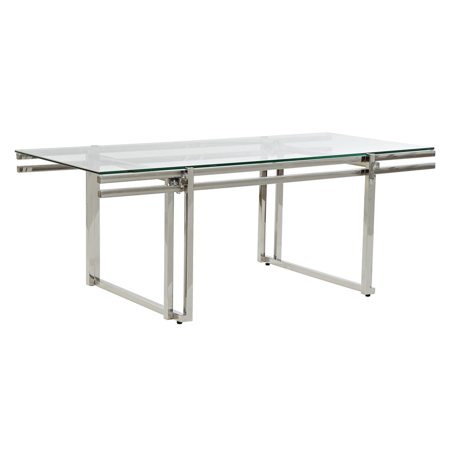 Mesa Centro Inox Cristal 120X60X45 Plateado - Fijalo - El mejor complemento para tu hogar.