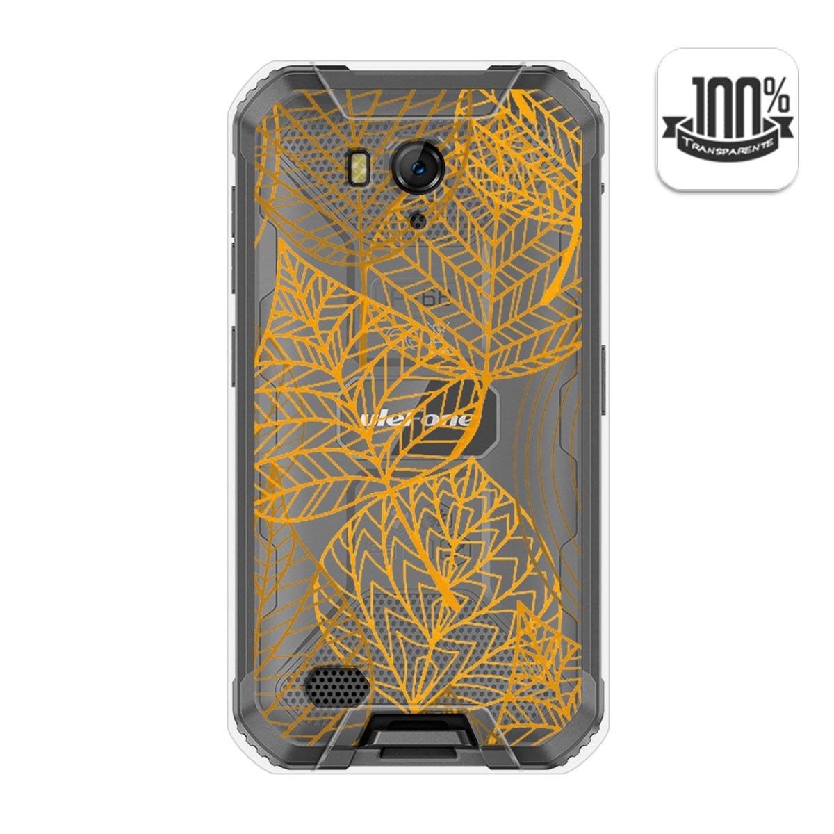 Tumundosmartphone Funda Gel Transparente para Ulefone Armor X6 diseño Hojas Dibujos