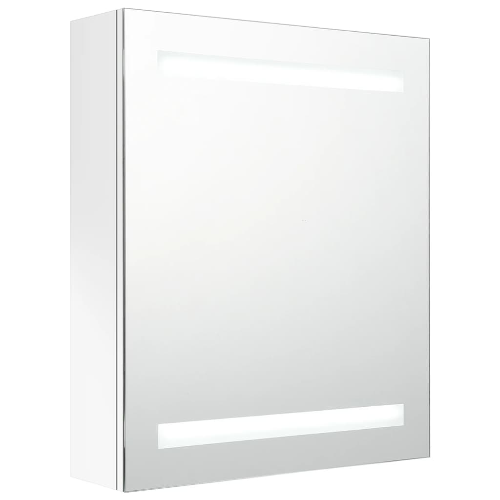 vidaXL Armario de baño con espejo LED blanco brillante 50x14x60 cm en color Blanco brillo/Negro brillo/Gris brillo y más | almacenamiento funcional diseño moderno para baño dormitorio sala