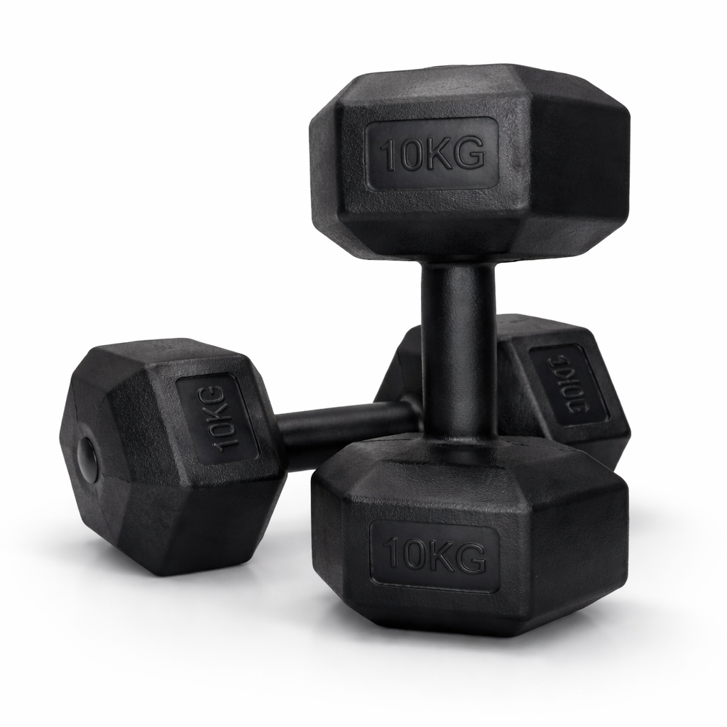 Wonduu Juego de 2 Mancuernas Hexagonales con Revestimiento de PVC 2.5Kg cada una Antideslizantes TOTAL 5KG