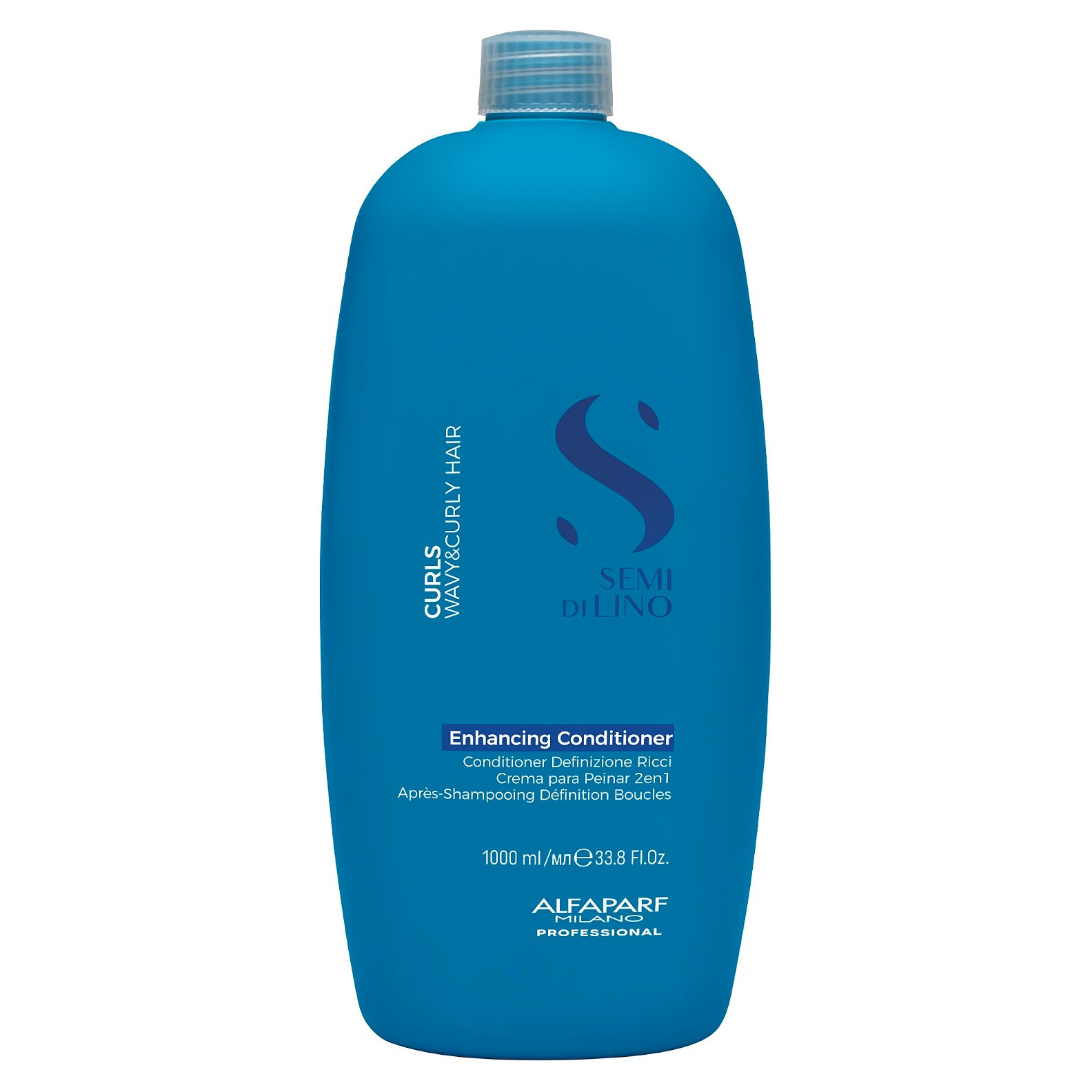 Alfaparf Milano Semi di Lino Curls Enhancing Conditioner 1000 Ml. / Acondicionador para Rizos y Ondas / Hidrata, Desenreda y Aporta Elasticidad.