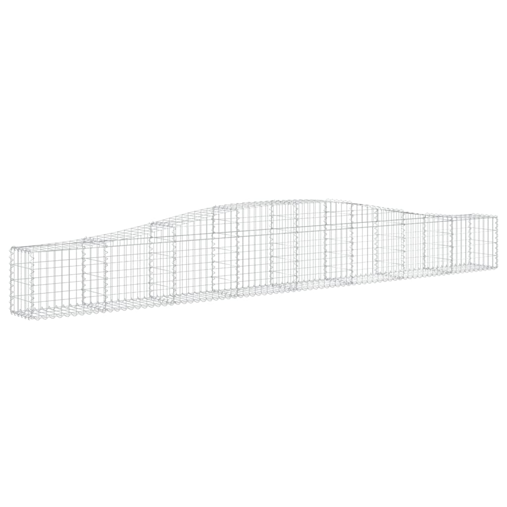vidaXL Cestas de gaviones 4 uds forma de arco hierro 400x30x40/60 cm