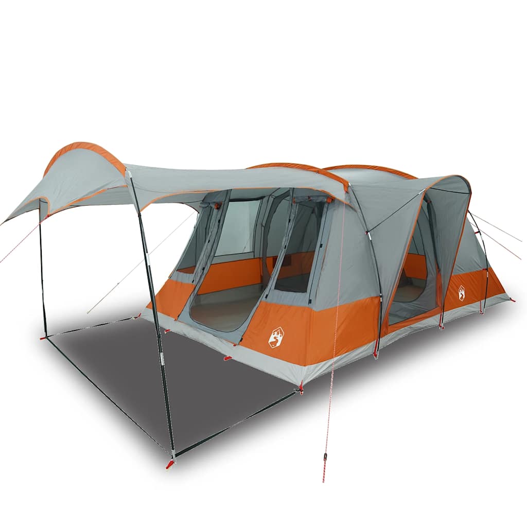 vidaXL Tienda de campaña con túnel 5 personas impermeable gris naranja