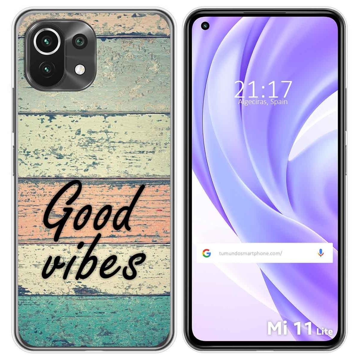 Tumundosmartphone Funda Gel Tpu para Xiaomi Mi 11 Lite 4G / 5G / 5G NE diseño Madera 01 Dibujos