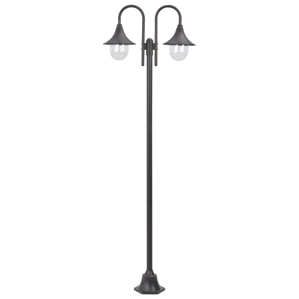 vidaXL Farolas de Jardín con 2 Luces Aluminio 220 cm Iluminación Patio Color Blanco,  Bronce,  Verde oscuro y mas