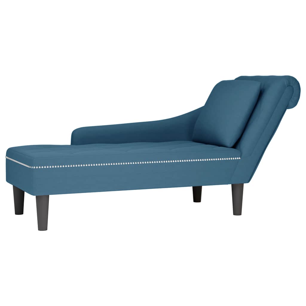 vidaXL Tumbona con almohada y reposabrazo derecho terciopelo en color Negro/Gris claro/Azul y más