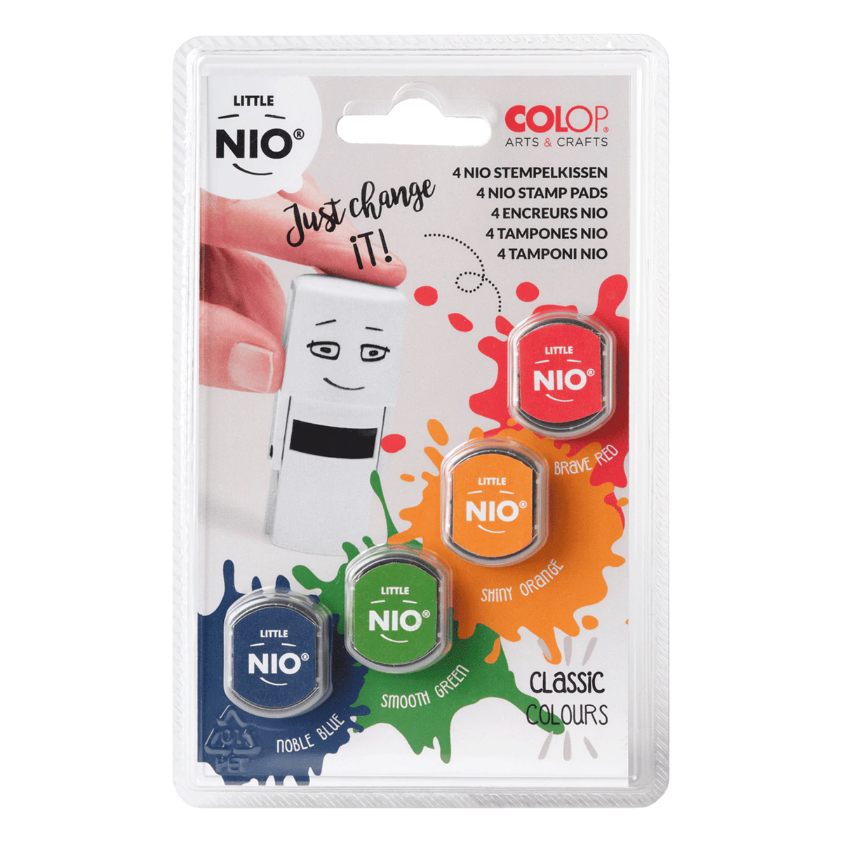Colop Arts & Crafts Little NIO - 4 Tampones Colores Clásicos