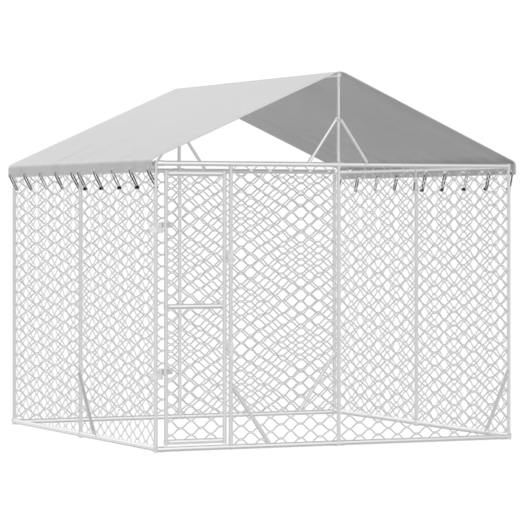 vidaXL Perrera de exterior con techo acero galvanizado plata Dimensiones 3 x 1.5 x 2.5 m, 3 x 3 x 2.5 m, 3 x 4.5 x 2.5 m