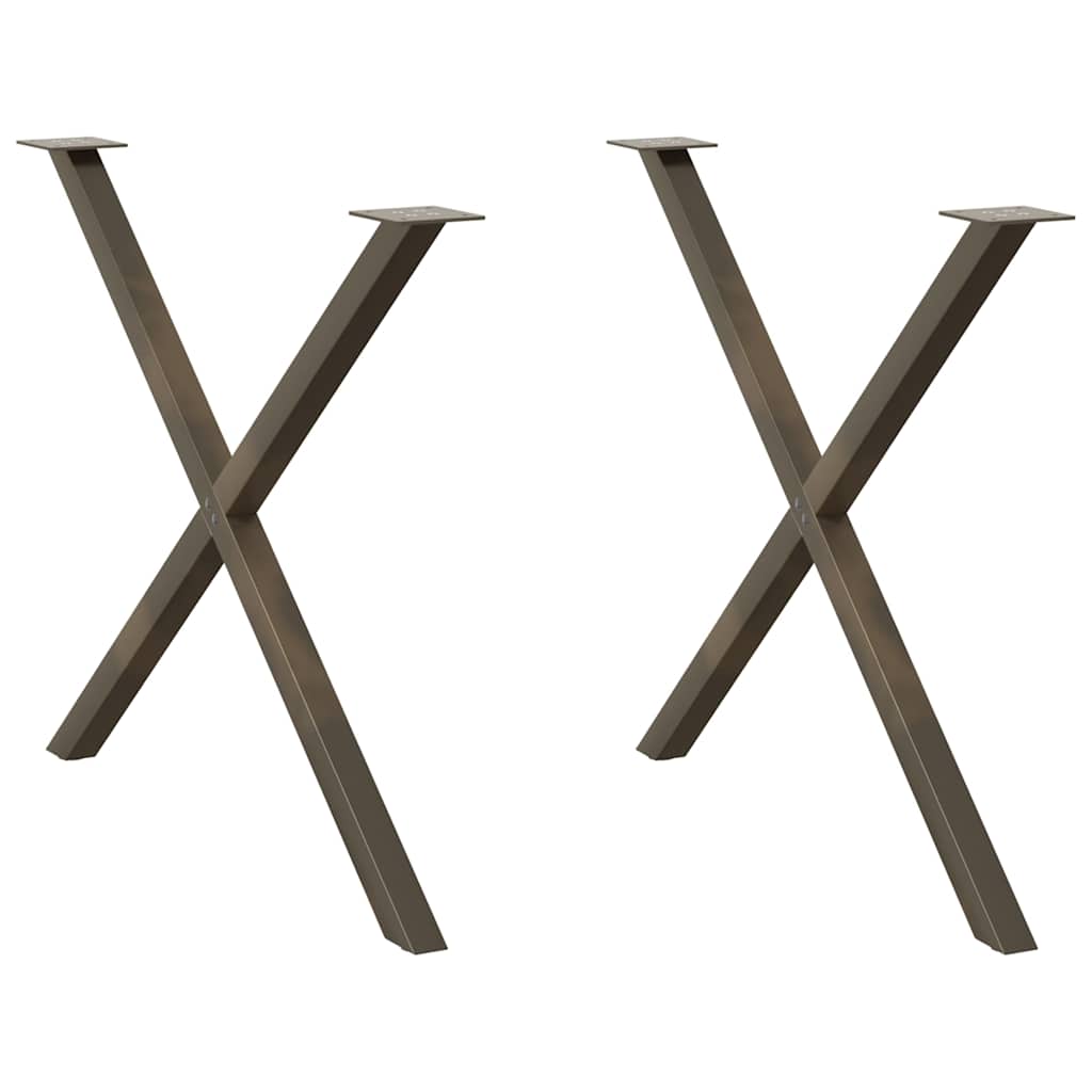 vidaXL Patas para mesa de comedor en forma de X (2 unidades) 90 x (72-73) cm, acero