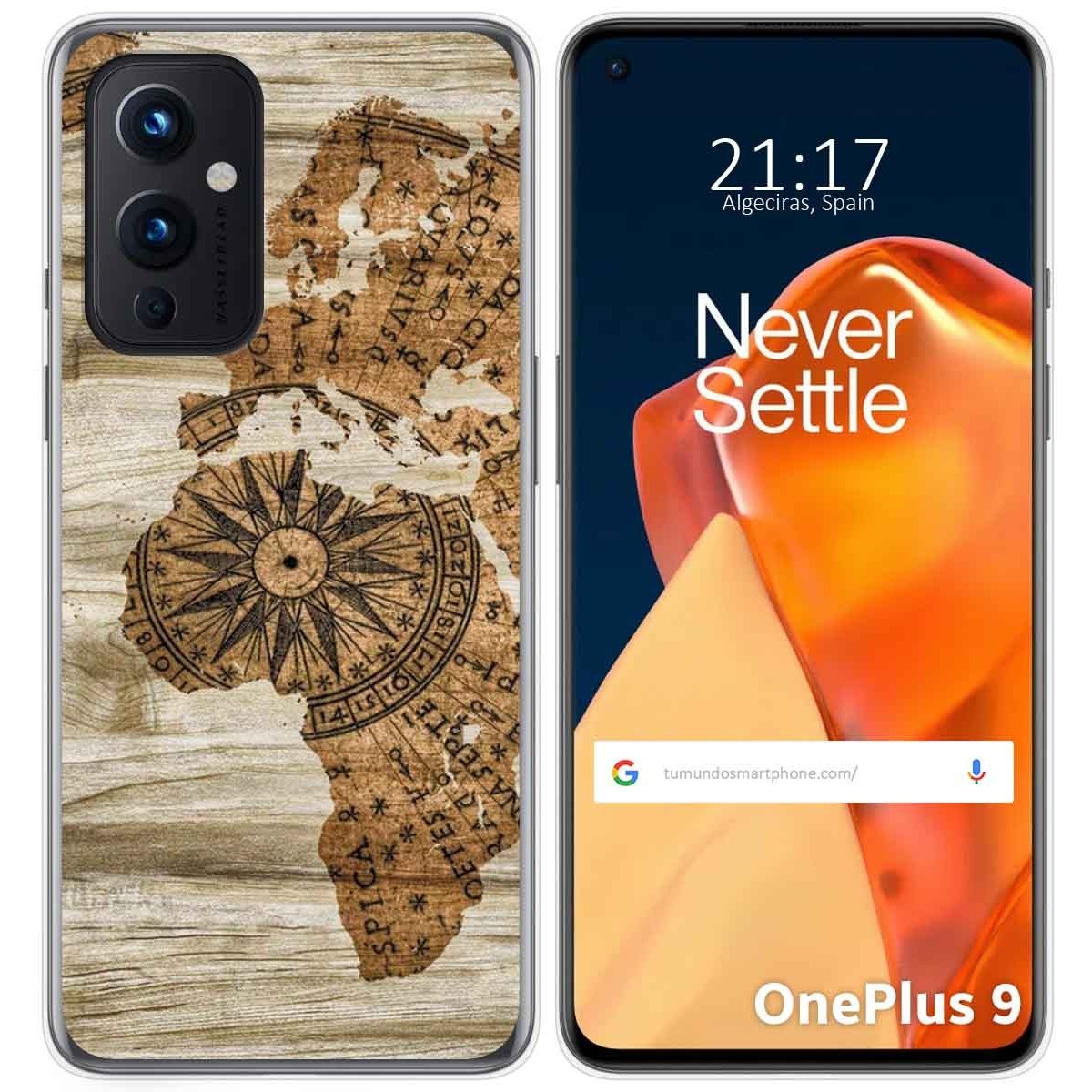 Tumundosmartphone Funda Gel Tpu para OnePlus 9 5G diseño Madera 07 Dibujos