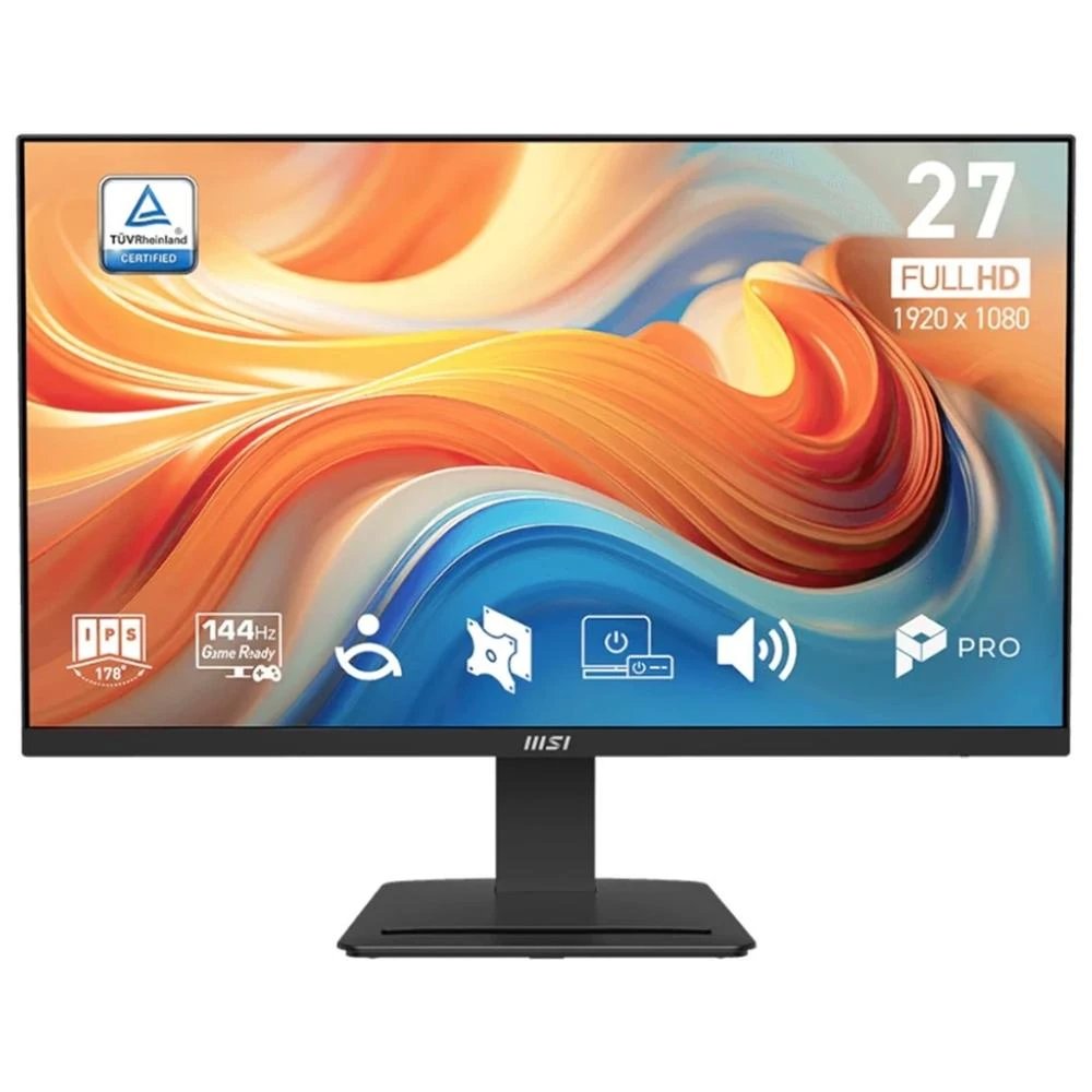 Monitor de Oficina y Teletrabajo IPS MSI 27" Full HD MP273 E14A  | 144 Hz, 1 ms, 16 :9, Uso profesional, HDMI, DisplayPort y VGA, Adaptive-Sync