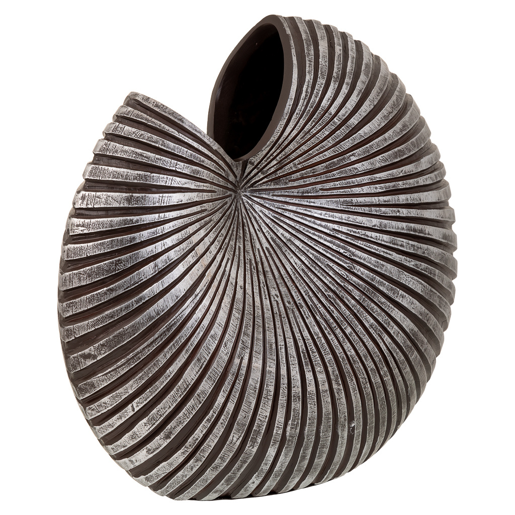 Wonderlust Deco - Jarrón de poliresina plata 46x20x41 Plateado 46x20x41h cm
