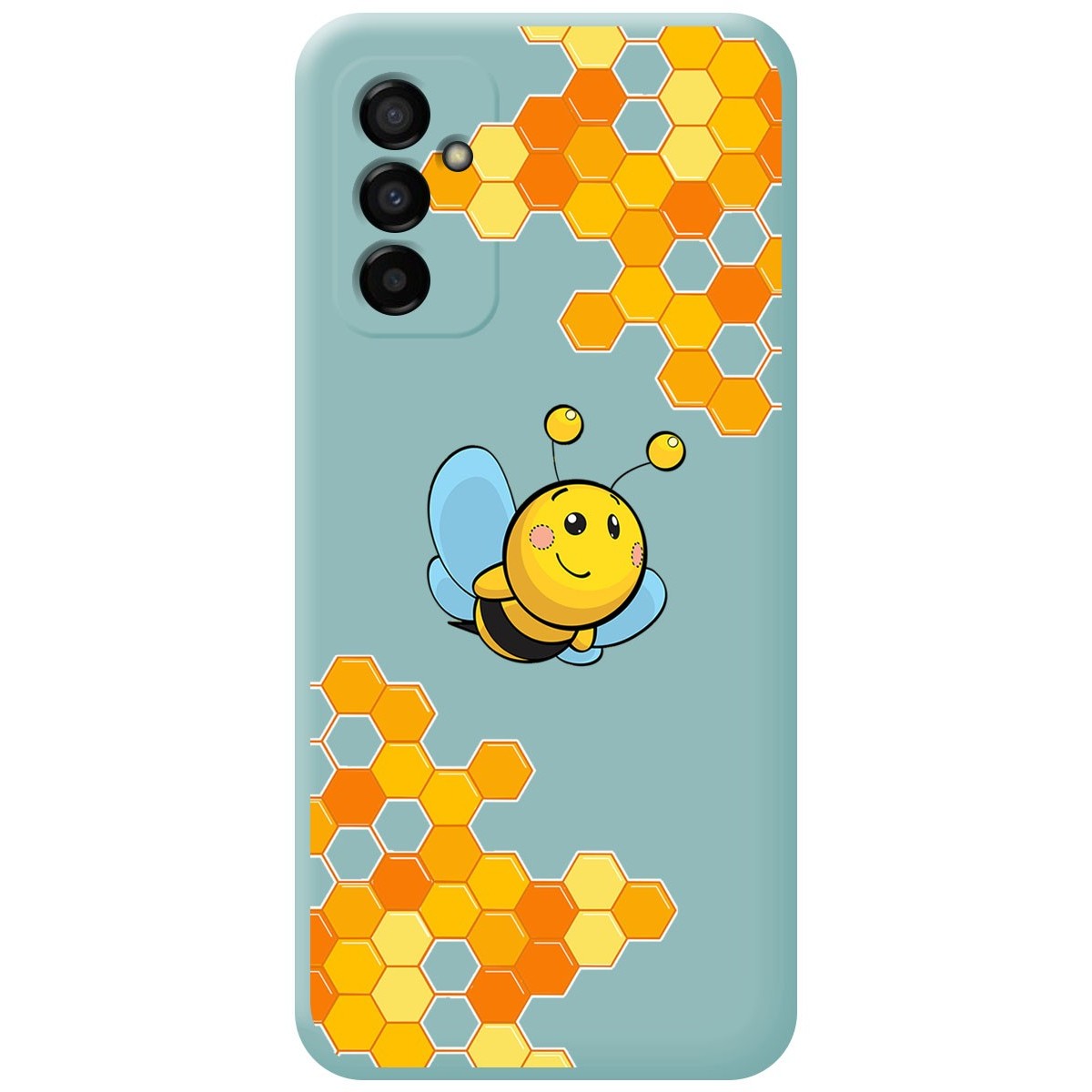 Funda Silicona Líquida Azul para Samsung Galaxy M13 4G diseño Abeja Dibujos