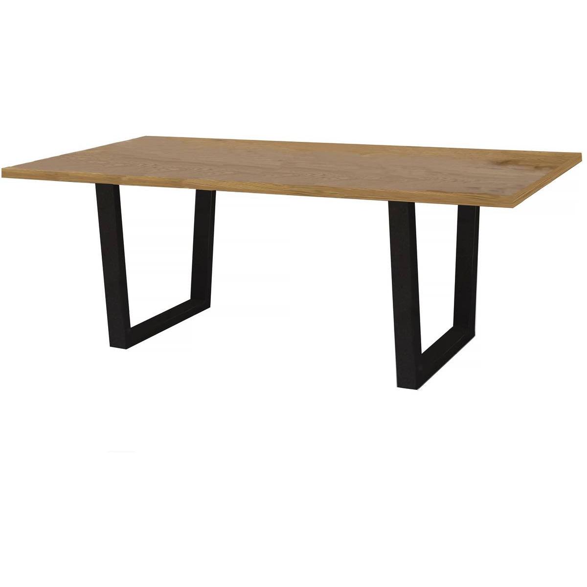 Habitat y Jardin - Mesa de Comedor "Hollywood" Roble / Negro - 200 x 100 x 76 cm