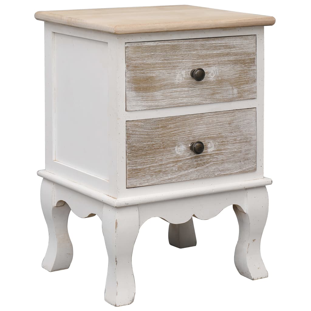 vidaXL Mesita de noche madera de Paulownia 35x30x50 cm