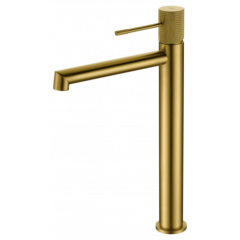 Imex Line BDD038-3OC grifo monomando para lavabo diseño caño alto color oro cepillado