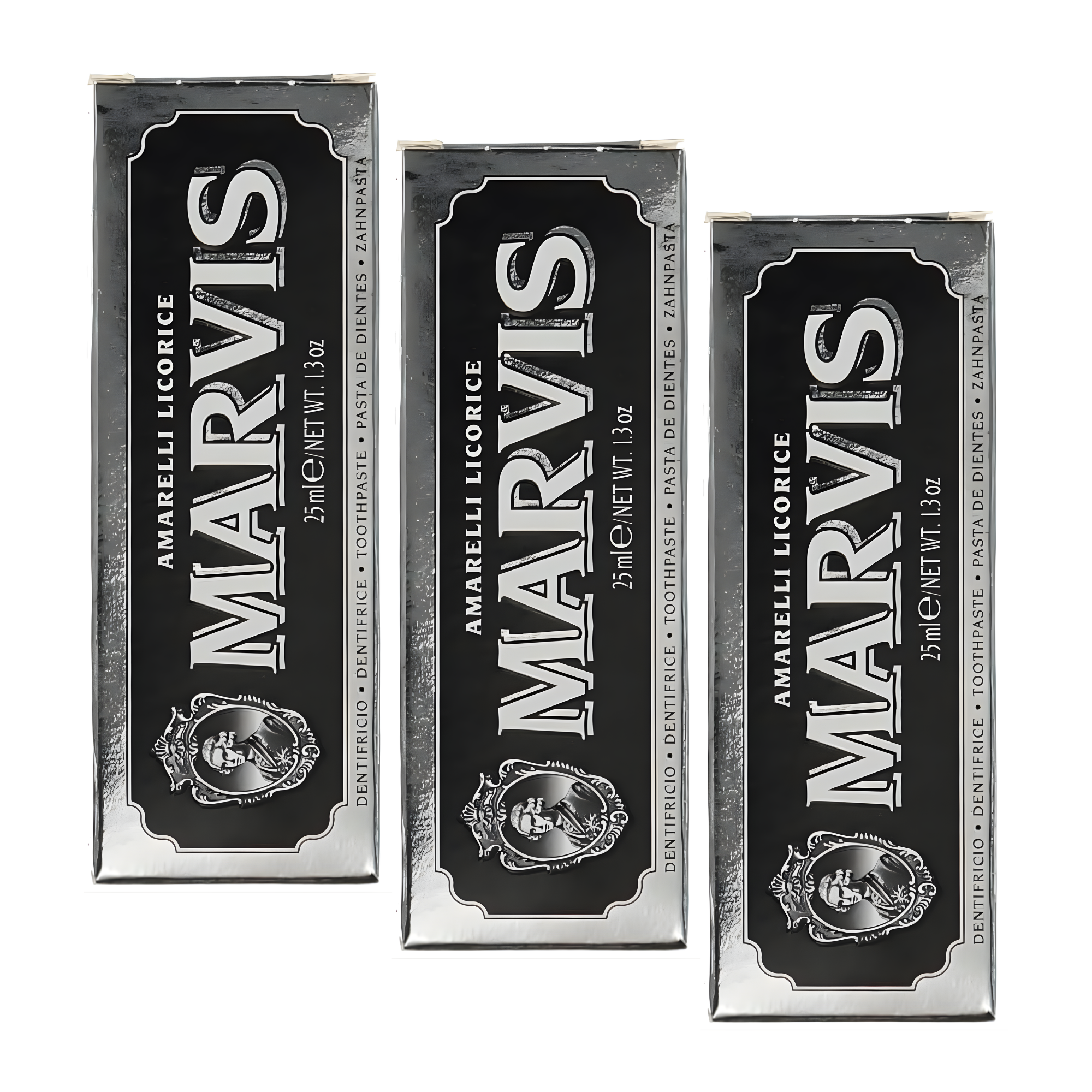 Marvis - Pasta de dientes Amarelli Licorice 85 ml tipo blanqueadora con flúor y xilitol para prevención de caries, fórmula vegana sin conservantes y textura sedosa ideal para cuidado bucal diario