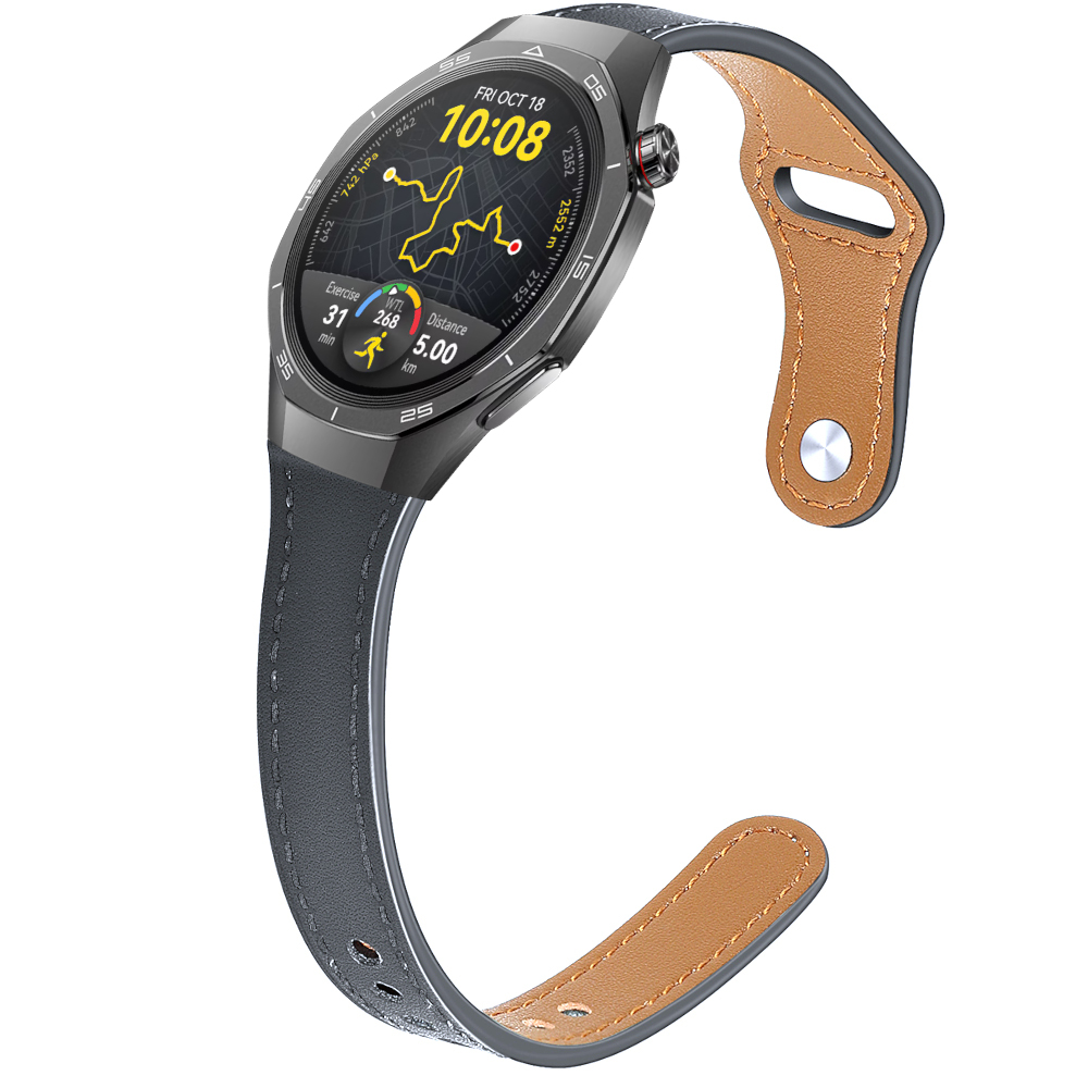 Correa de Piel para Huawei Watch GT 5 - 46mm / GT 5 - 46mm / GT 4 - 46mm / Amazfit GTR 4 / Bip 5 / Garmin Vivoactive 4, Modelo Cuero Slim Ancho 22mm