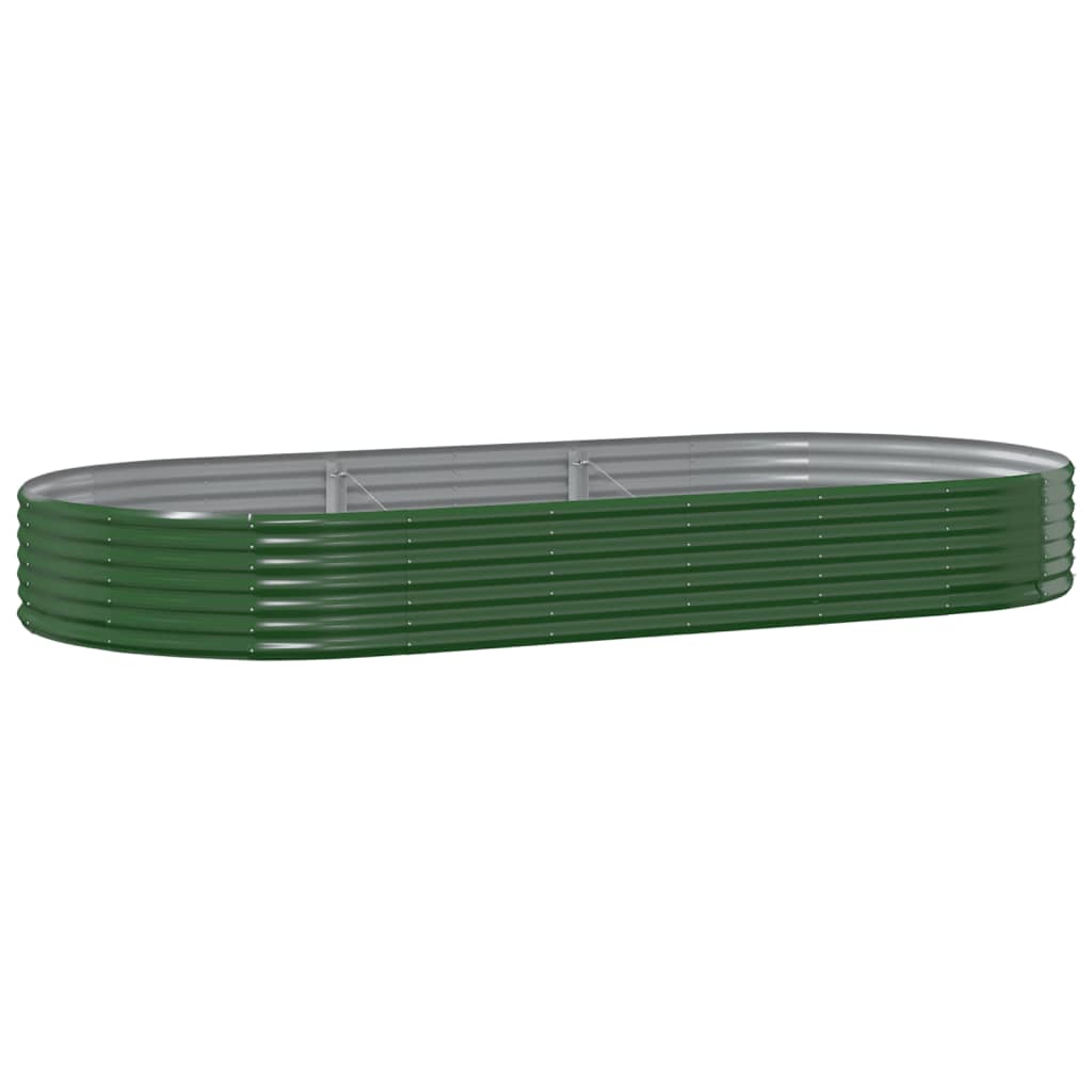 vidaXL Jardinera arriate acero recubrimiento polvo 296x140x36 cm Color Verde,  Plateado,  y mas