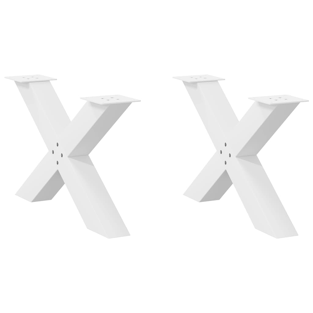 vidaXL Patas para mesa de centro en forma de X (2 unidades) 70 x (42-43) cm, acero