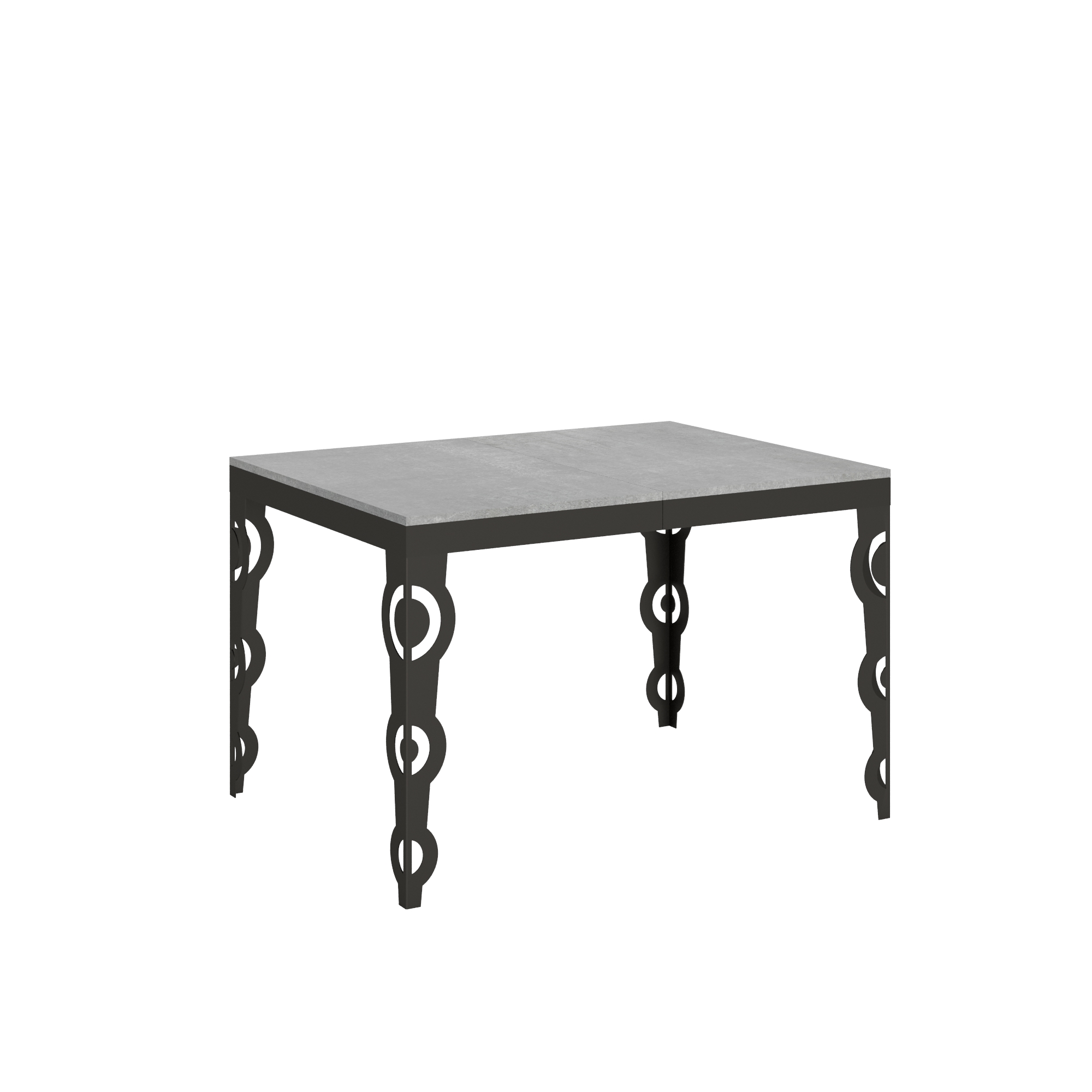 Mesa extensible 90x120/380 cm Karamay Evolution Estructura de cemento Antracita - Itamoby