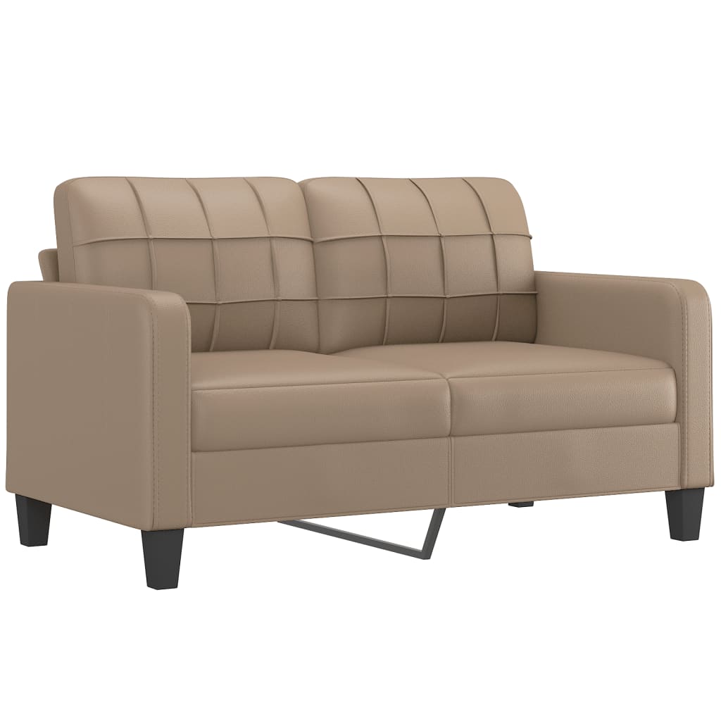 vidaXL Sofá de 2 plazas de cuero sintético color capuchino 140 cm