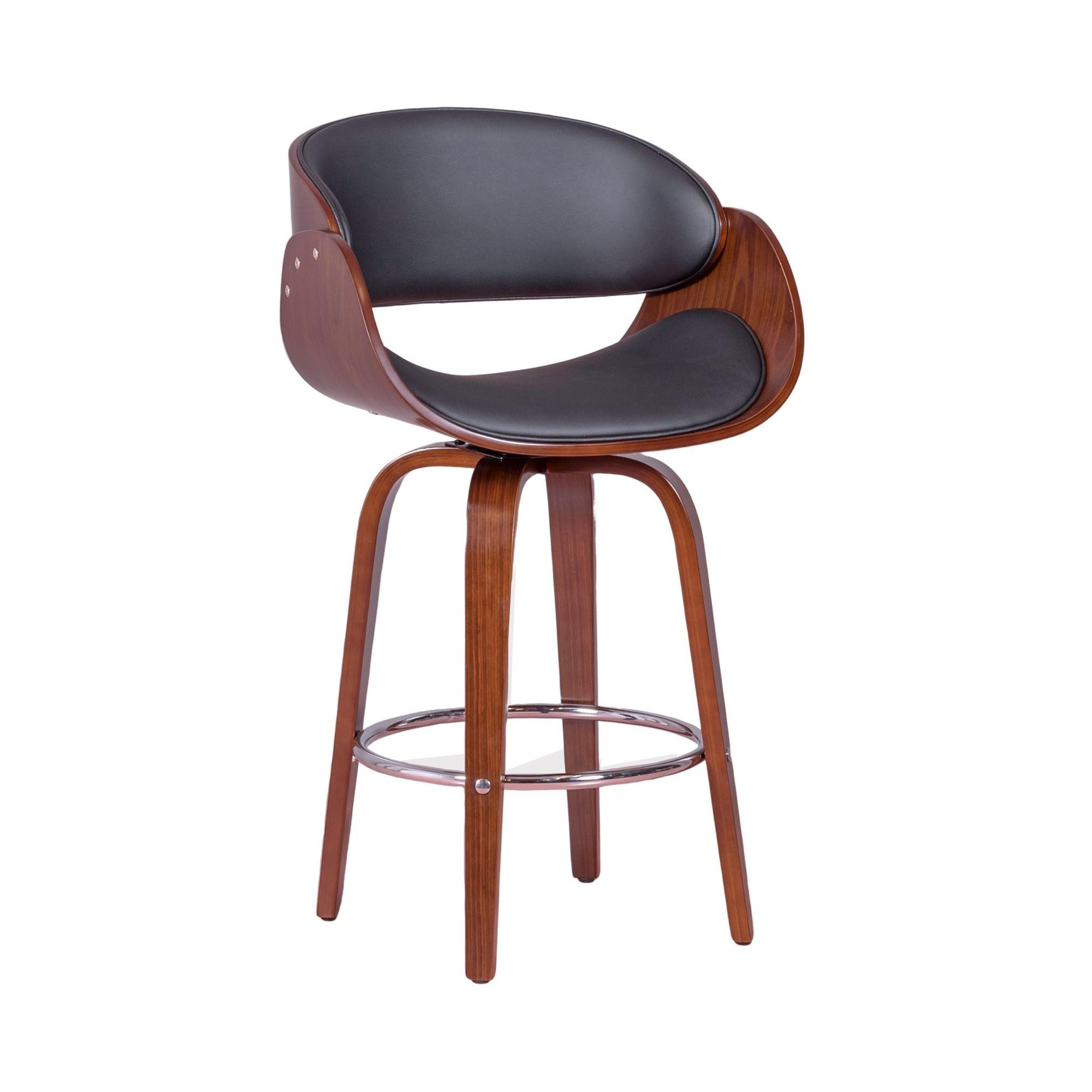 Nest Dream - Taburete nórdico en madera de nogal con cojín de polipiel (66cm) - Burrow