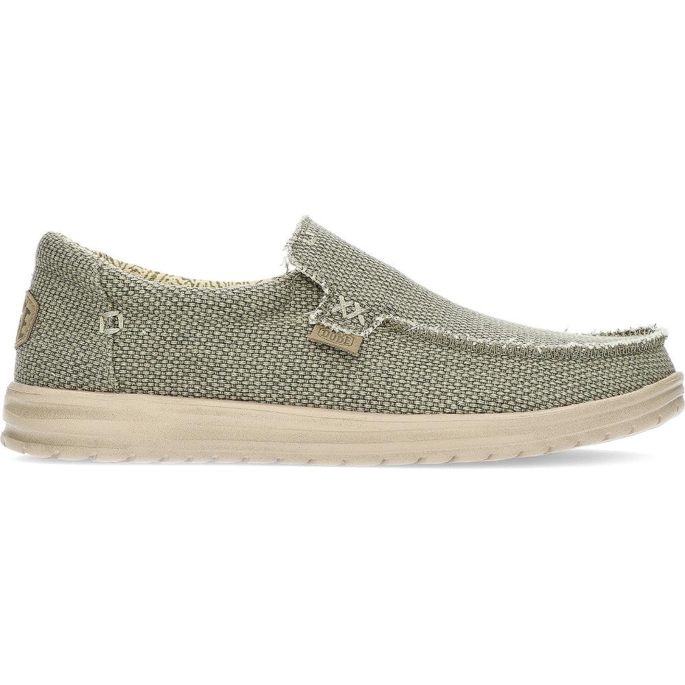 Mocasines Dude Mikkabraided Verde Militar - Cómodos y Ligeros