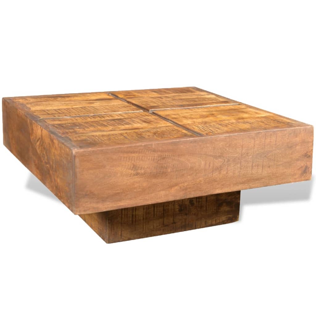 vidaXL Mesa de centro cuadrada madera maciza de mango marrón