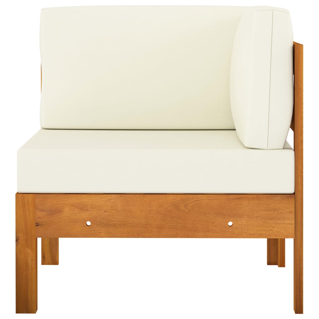 Vidaxl Muebles de Jardín 2 Pzas Cojines Madera Acacia Crema Gris Oscuro