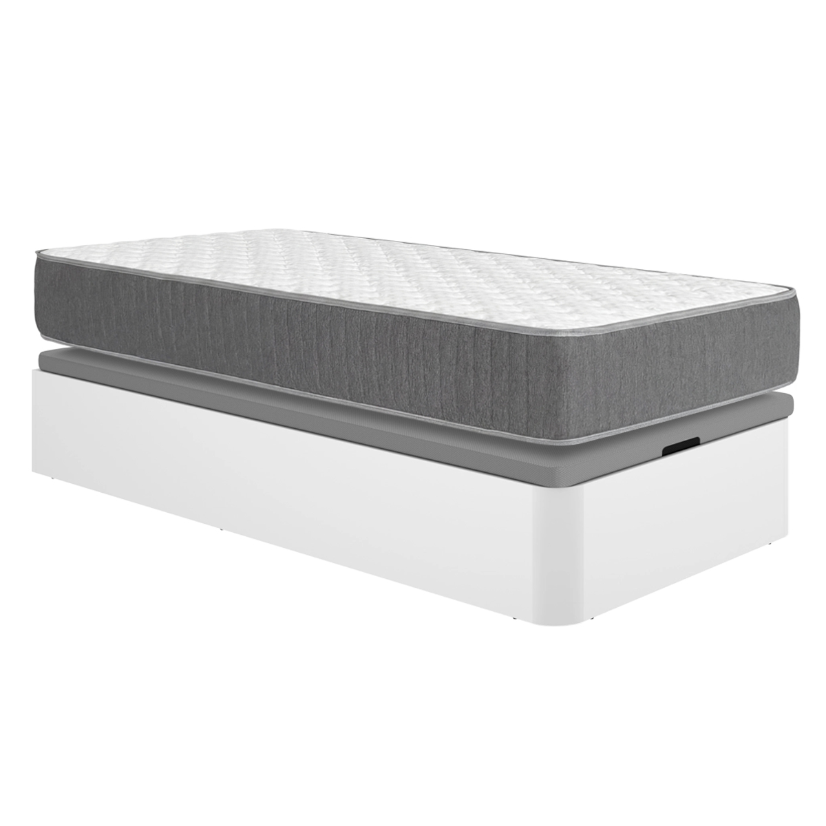 Pack ahorro juvenil Canapé Round con Colchón viscoelástico y muelles ensacados Aurea 105 x 190 cm| Montaje Incluido (Solo canapé)