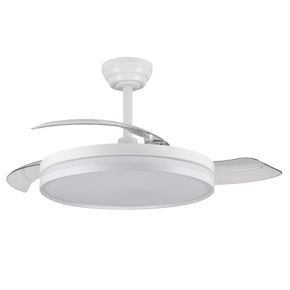 NOVEDAD aspas en acabado MATE, ventilador con motor DC 7 velocidades funcion brisa, Tecnología Led 48W sistema CCT 5040 Lúmenes, Control remoto, temporizador, luz regulable en color e intensidad, Memoria motor verano/invierno ultra silencioso
