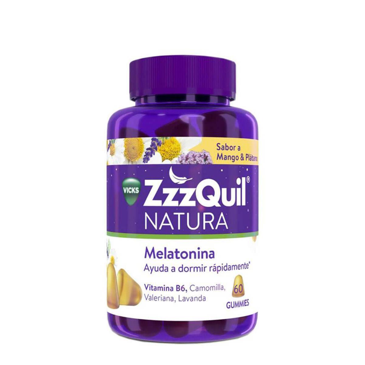 Vicks zzzquil melatonina sabor mango y plátano 60 gominolas
