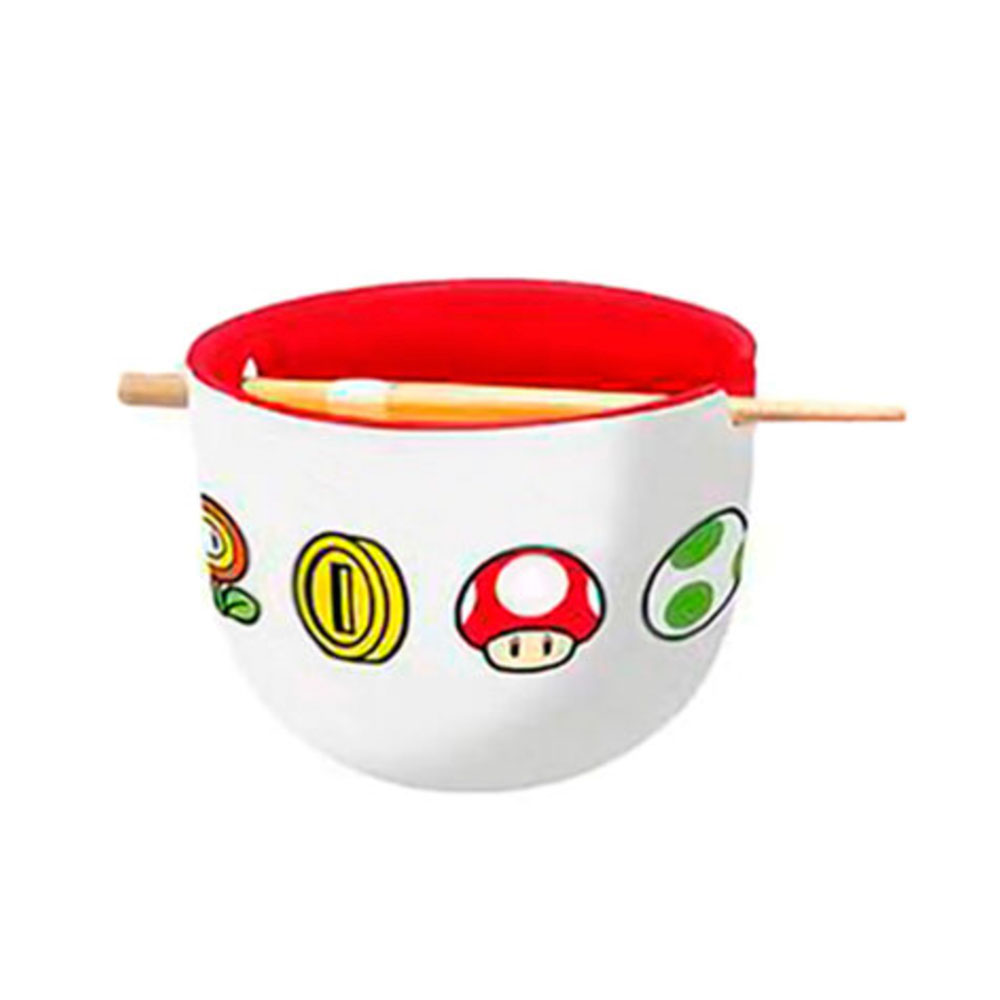 CUENCO DE RAMEN CON PALILLOS SUPER MARIO LOGOS - STOR - Cuenco SUPER MARIO