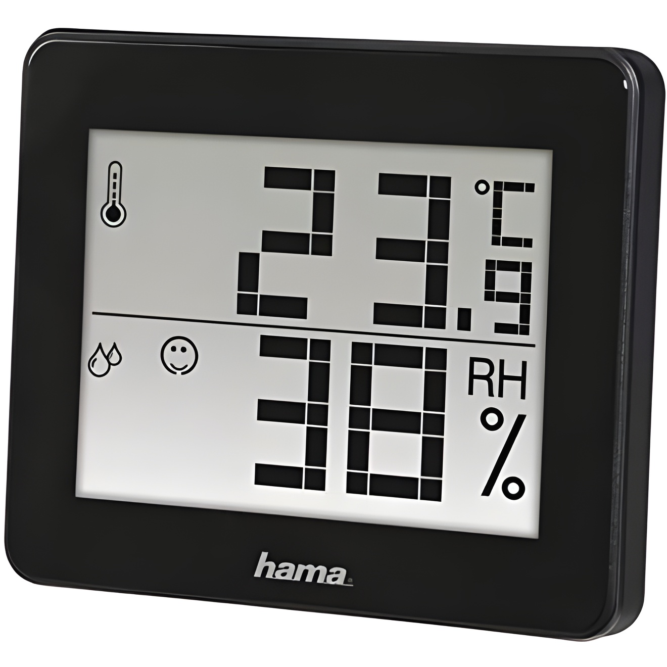 Hama  Termómetro e Higrómetro Digital (Control de humedad y temperatura de interiores, Almacenamiento de datos), Color Negro