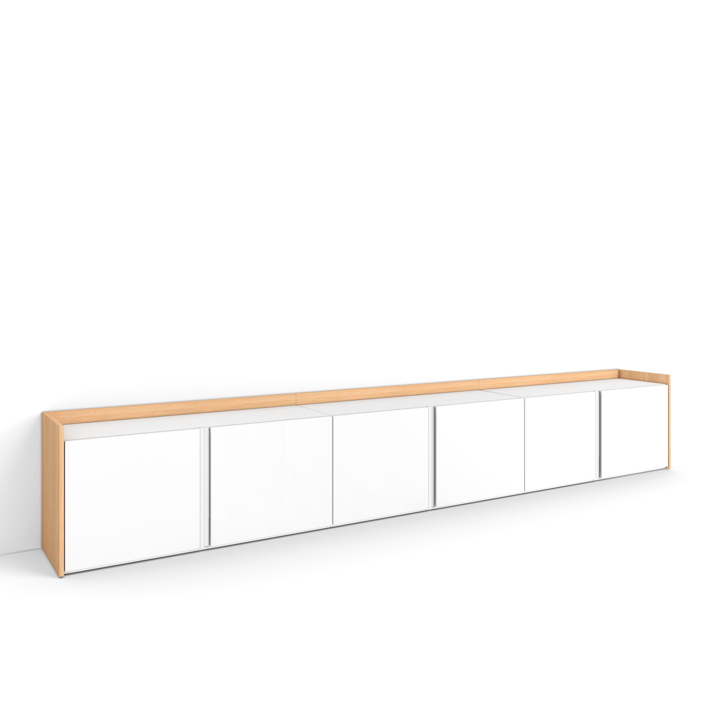 Mueble TV, Televisión, 309x35x50cm, Para TV hasta 80", Con almacenamiento